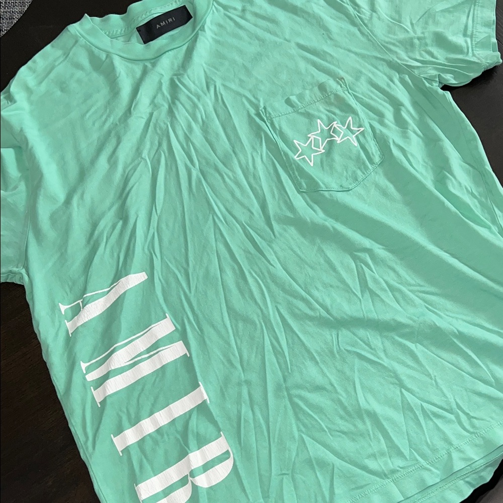 AMIRI Light Green Star Pocket T-Shirt